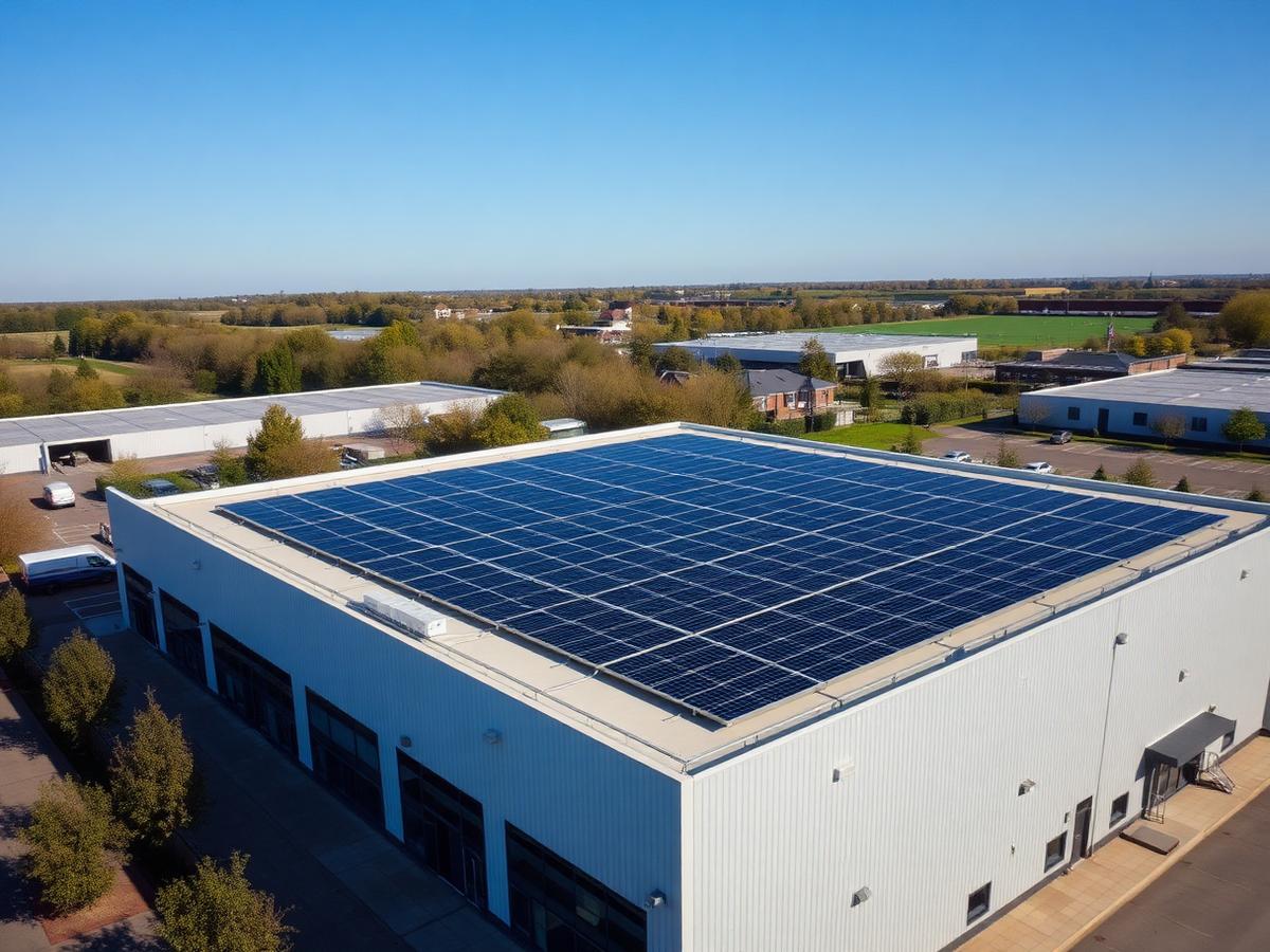 Bedrijfspand met zonnepanelen